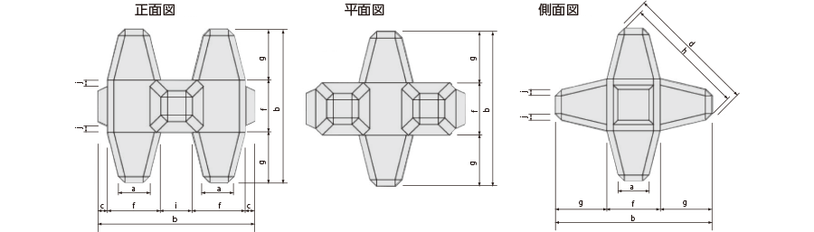 60t-80t型の形状諸元図